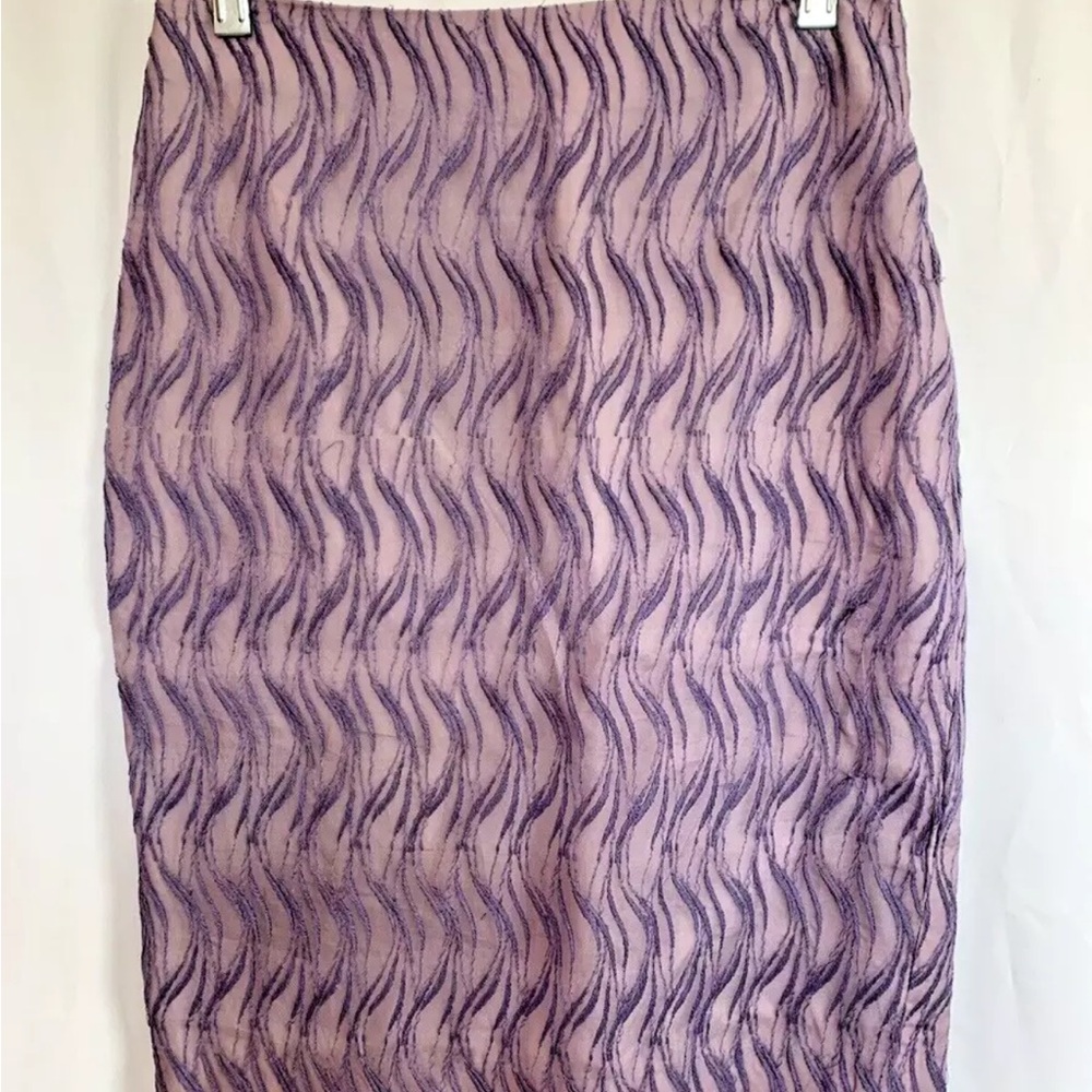 Tocca Purple Wavy Pattern Straight Skirt - Size 2 Extra Small